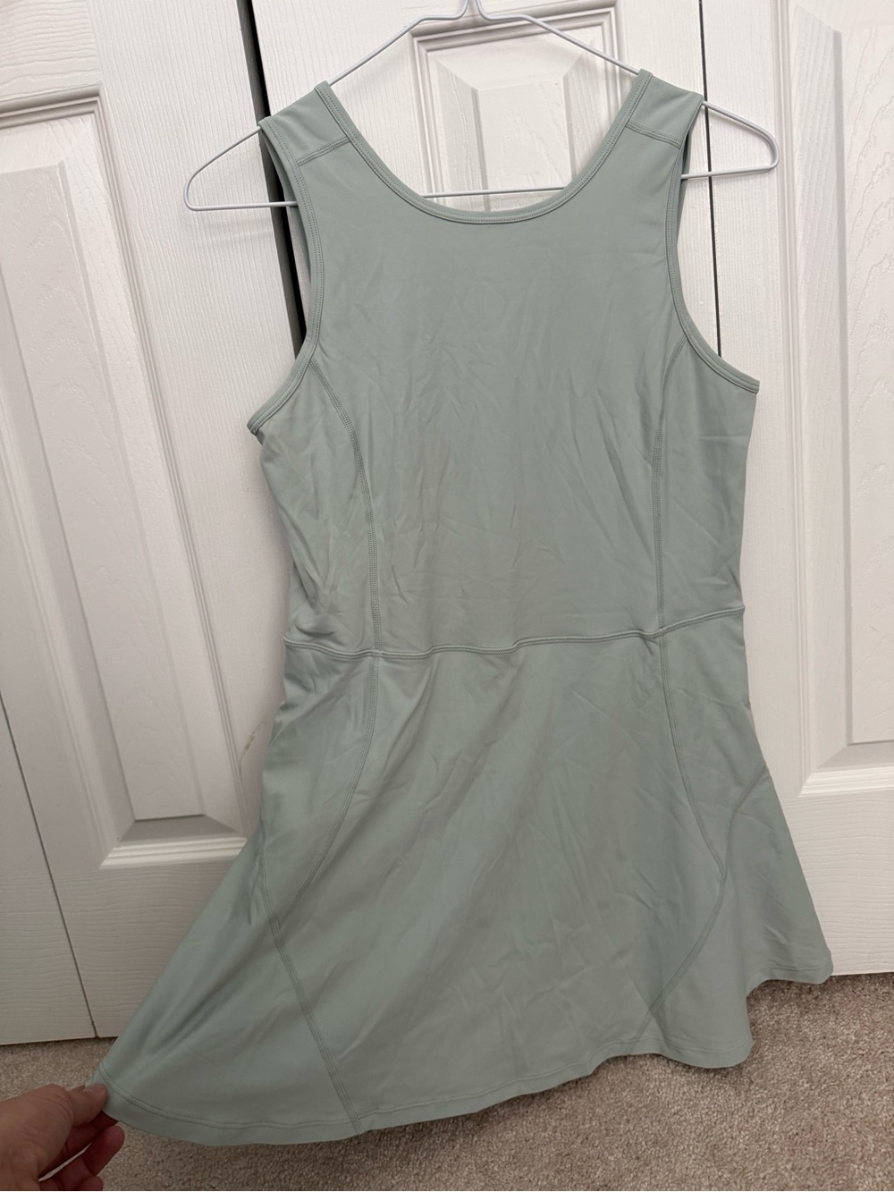 Sleeveless Mini Skater Dress in Sage Green